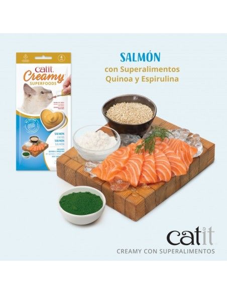 Snacks para Gato CATIT Creamy HAGEN Superfood Salmon y Quinoa 4 x 10gr